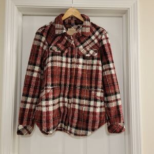 Boston Traders Plaid Sherpa Shacket Jacket size medium